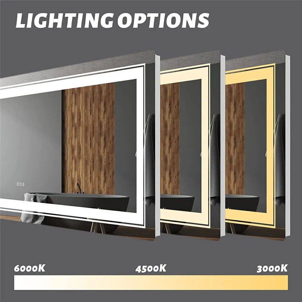 Modern Full-Length LED Lighted Bathroom Mirror with Touch Sensor, Anti-Fog, and Dimmable Features Bathroom Mirrors Size : 160x80cm (63x32inch)|151x78cm (60x31inch)|140x70cm (55x28inch) Modern Full-Length LED Lighted Bathroom Mirror with Touch Sensor, Anti-Fog, and Dimmable Features Bathroom Mirrors Size : 160x80cm (63x32inch)|151x78cm (60x31inch)|140x70cm (55x28inch)