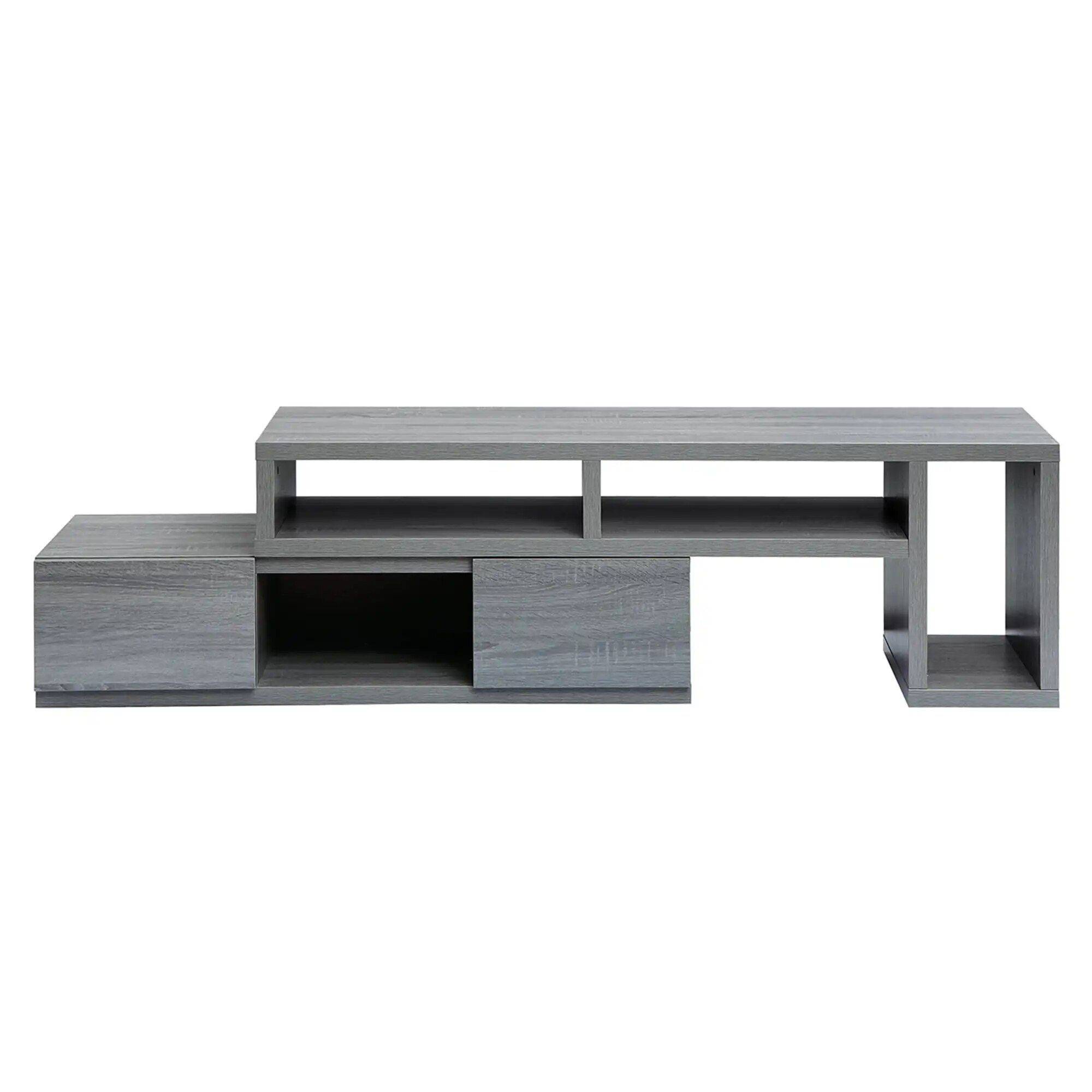 Modern Grey Low Profile TV Stand Console Furniture Stands & Console Tables Modern Grey Low Profile TV Stand Console Furniture Stands & Console Tables