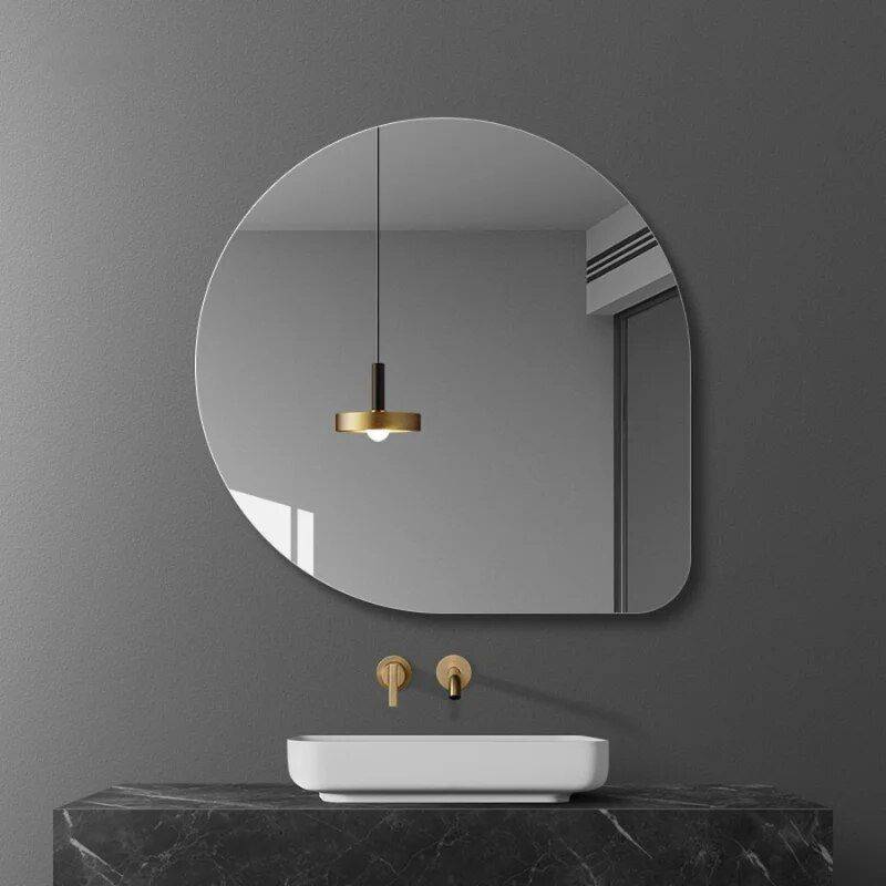 Modern Irregular Wall Mirror with LED Lighting – Frameless Cosmetic Vanity Mirror for Bathroom Bathroom Mirrors Size : 80x80cm|70x70cm|90x90cm Modern Irregular Wall Mirror with LED Lighting - Frameless Cosmetic Vanity Mirror for Bathroom Bathroom Mirrors Size : 80x80cm|70x70cm|90x90cm