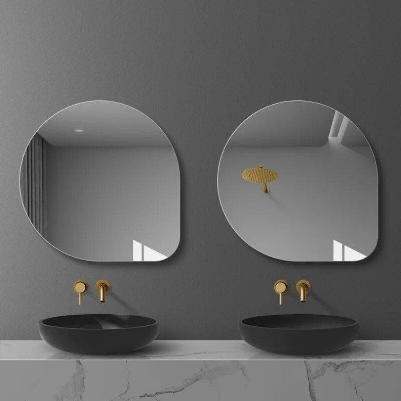 Modern Irregular Wall Mirror with LED Lighting – Frameless Cosmetic Vanity Mirror for Bathroom Bathroom Mirrors Size : 80x80cm|70x70cm|90x90cm Modern Irregular Wall Mirror with LED Lighting - Frameless Cosmetic Vanity Mirror for Bathroom Bathroom Mirrors Size : 80x80cm|70x70cm|90x90cm