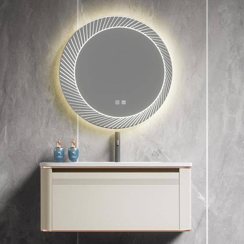 Modern LED Light Mirror Bathroom Vanity Set with Co-rian Basin – 800mm Wall-Mounted Design Bathroom Mirrors Color : White Modern LED Light Mirror Bathroom Vanity Set with Co-rian Basin - 800mm Wall-Mounted Design Bathroom Mirrors Color : White