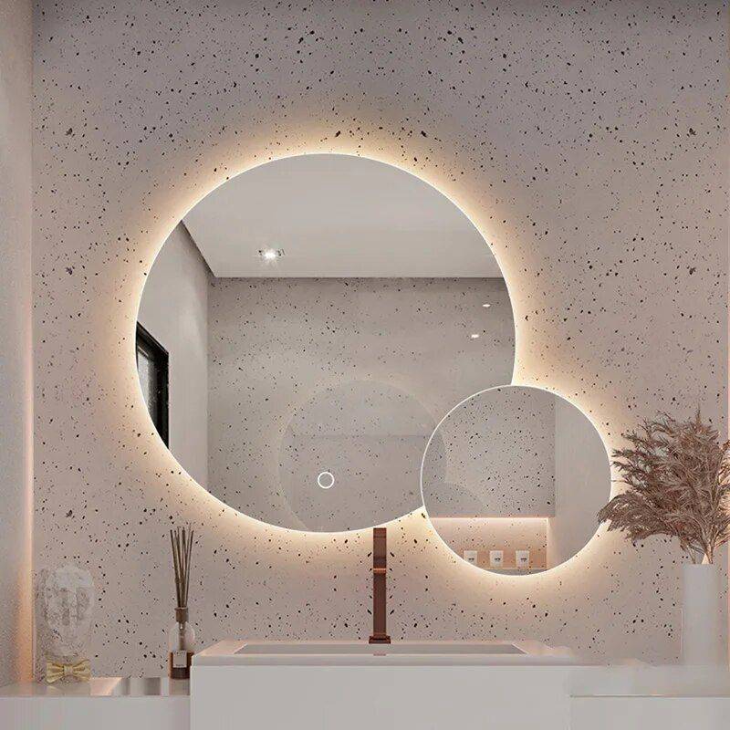 Modern LED Smart Mirror with Touch Switch – Irregular Shape, Frameless Design for Elegant Home Decor Bathroom Mirrors Type : Mirror Modern LED Smart Mirror with Touch Switch – Irregular Shape, Frameless Design for Elegant Home Decor Bathroom Mirrors Type : Mirror