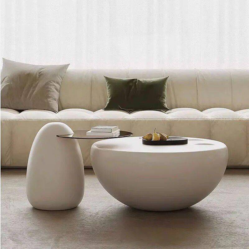 Modern Minimalist Round Coffee Table Furniture Side Tables & Coffee Tables Color : White Modern Minimalist Round Coffee Table Furniture Side Tables & Coffee Tables Color : White