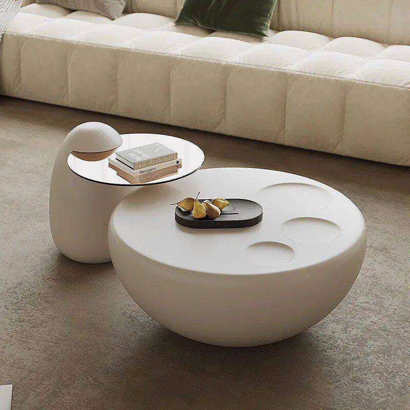 Modern Minimalist Round Coffee Table Furniture Side Tables & Coffee Tables Color : White Modern Minimalist Round Coffee Table Furniture Side Tables & Coffee Tables Color : White
