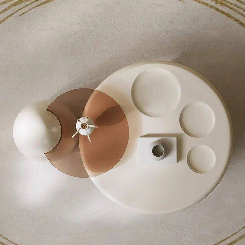 Modern Minimalist Round Coffee Table Furniture Side Tables & Coffee Tables Color : White Modern Minimalist Round Coffee Table Furniture Side Tables & Coffee Tables Color : White