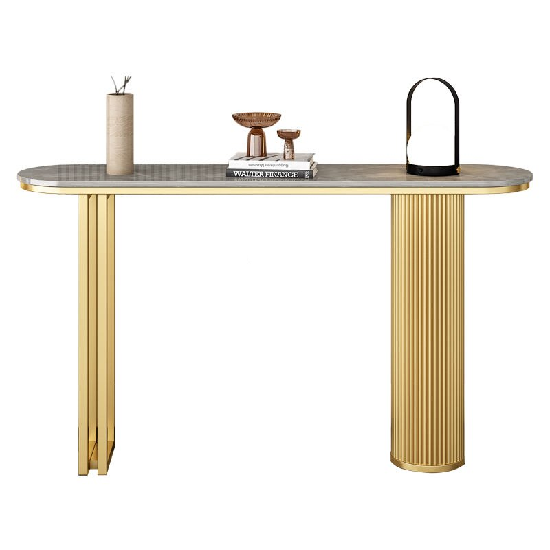 Modern Minimalist Slate Console Table for Elegant Entryways Furniture Stands & Console Tables Color : Gold/Marble|Black/Marble|Black/Gray|Black/White|Black Modern Minimalist Slate Console Table for Elegant Entryways Furniture Stands & Console Tables Color : Gold/Marble|Black/Marble|Black/Gray|Black/White|Black