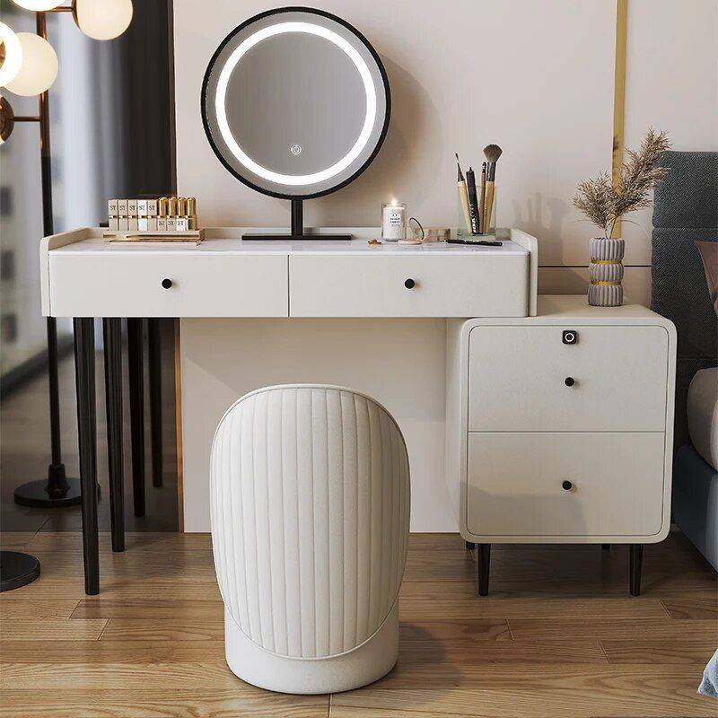 Modern Minimalist Vanity Table with Mirror & Stool – Free Shipping Furniture Storage Color : White|Gray|Orange Modern Minimalist Vanity Table with Mirror & Stool - Free Shipping Furniture Storage Color : White|Gray|Orange