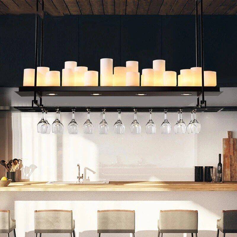 Modern Nordic LED Glass Chandelier – Dimmable Ceiling Lighting for Home Decor Ceiling Lights Lighting Shape : Rectangle 95cm 