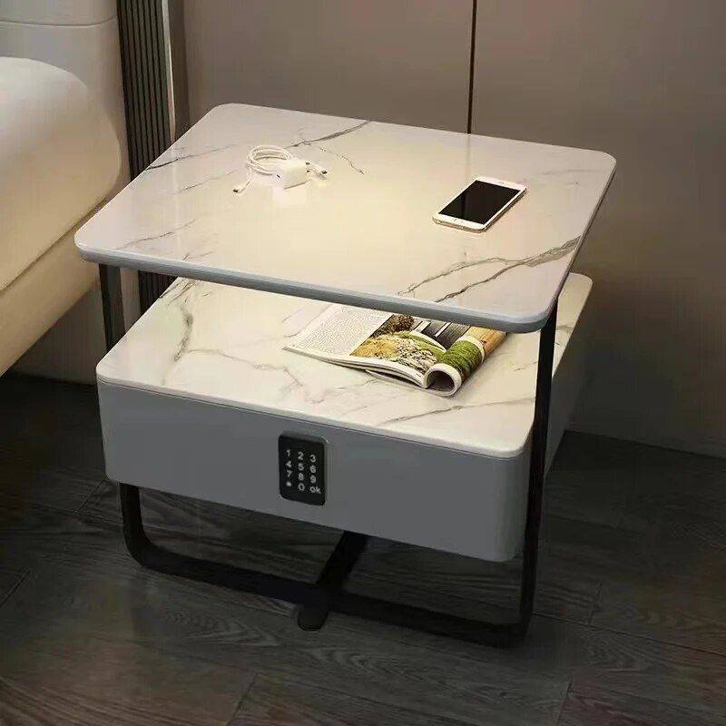 Modern Nordic Nightstand with Intelligent Features & Storage Drawers Bedside Tables Furniture Style : White|Cream|Orange|Dark Gray Modern Nordic Nightstand with Intelligent Features & Storage Drawers Bedside Tables Furniture Style : White|Cream|Orange|Dark Gray