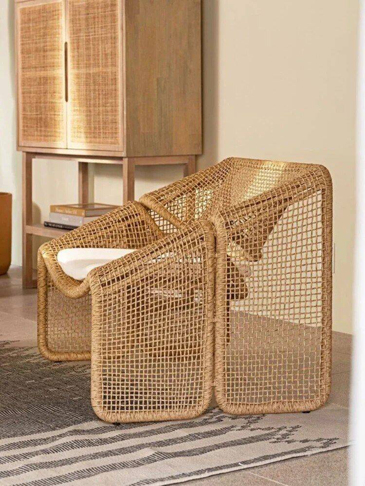 Modern Nordic Rattan Lounge Chair – Elegant Velvet Outdoor/Indoor Sofa Chair Furniture Sofas & Chairs Color : Rattan Modern Nordic Rattan Lounge Chair - Elegant Velvet Outdoor/Indoor Sofa Chair Furniture Sofas & Chairs Color : Rattan