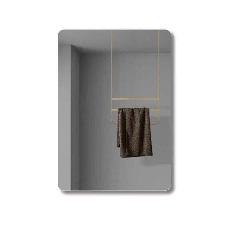 Modern Nordic Rectangle Shaving & Makeup Mirror with LED Light and Anti-Fog Feature Bathroom Mirrors Style : 1|2 Modern Nordic Rectangle Shaving & Makeup Mirror with LED Light and Anti-Fog Feature Bathroom Mirrors Style : 1|2