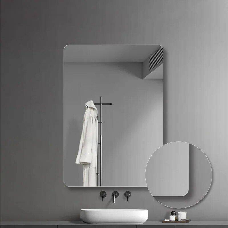 Modern Nordic Rectangle Shaving & Makeup Mirror with LED Light and Anti-Fog Feature Bathroom Mirrors Style : 1|2 