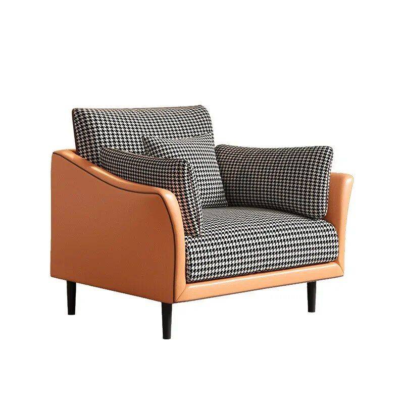 Modern Nordic Single Sofa Chair – Relaxing Armrest Floor Chair for Living Room and Bedroom Furniture Sofas & Chairs Color : Orange/Houndstooth|Blue|Yellow Modern Nordic Single Sofa Chair - Relaxing Armrest Floor Chair for Living Room and Bedroom Furniture Sofas & Chairs Color : Orange/Houndstooth|Blue|Yellow