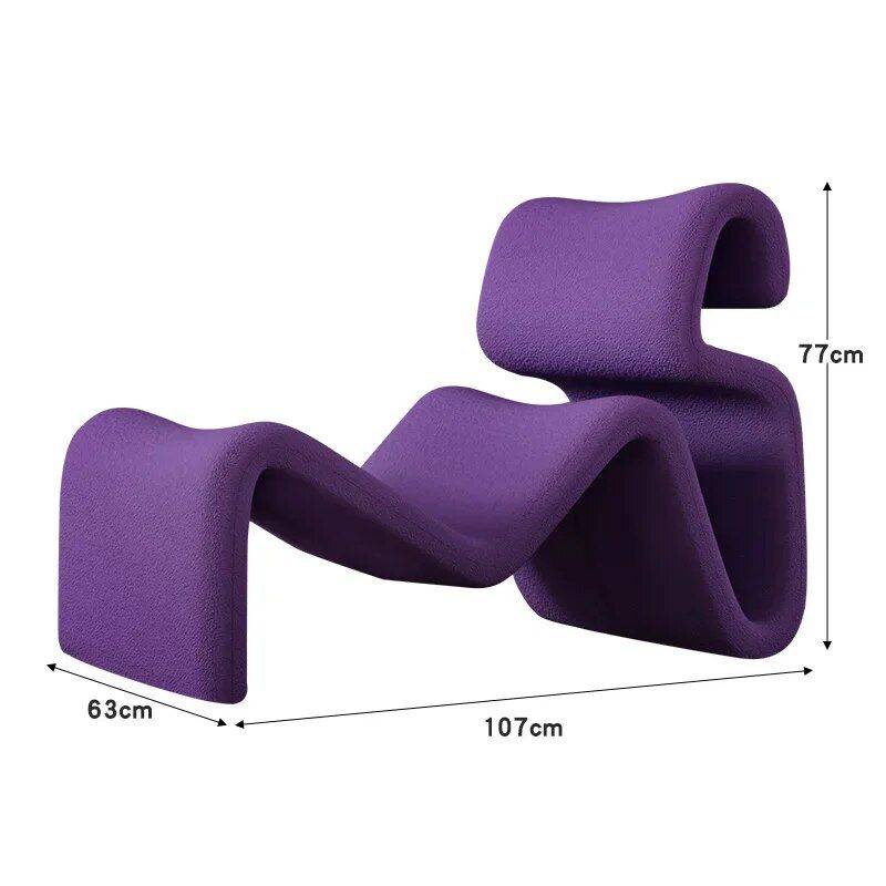 Modern Nordic Style Lazy Lounge Chair – Comfy Cashmere Single Sofa Recliner for Living Room and Balcony Furniture Sofas & Chairs Color: Purple Modern Nordic Style Lazy Lounge Chair - Comfy Cashmere Single Sofa Recliner for Living Room and Balcony Furniture Sofas & Chairs Color: Purple