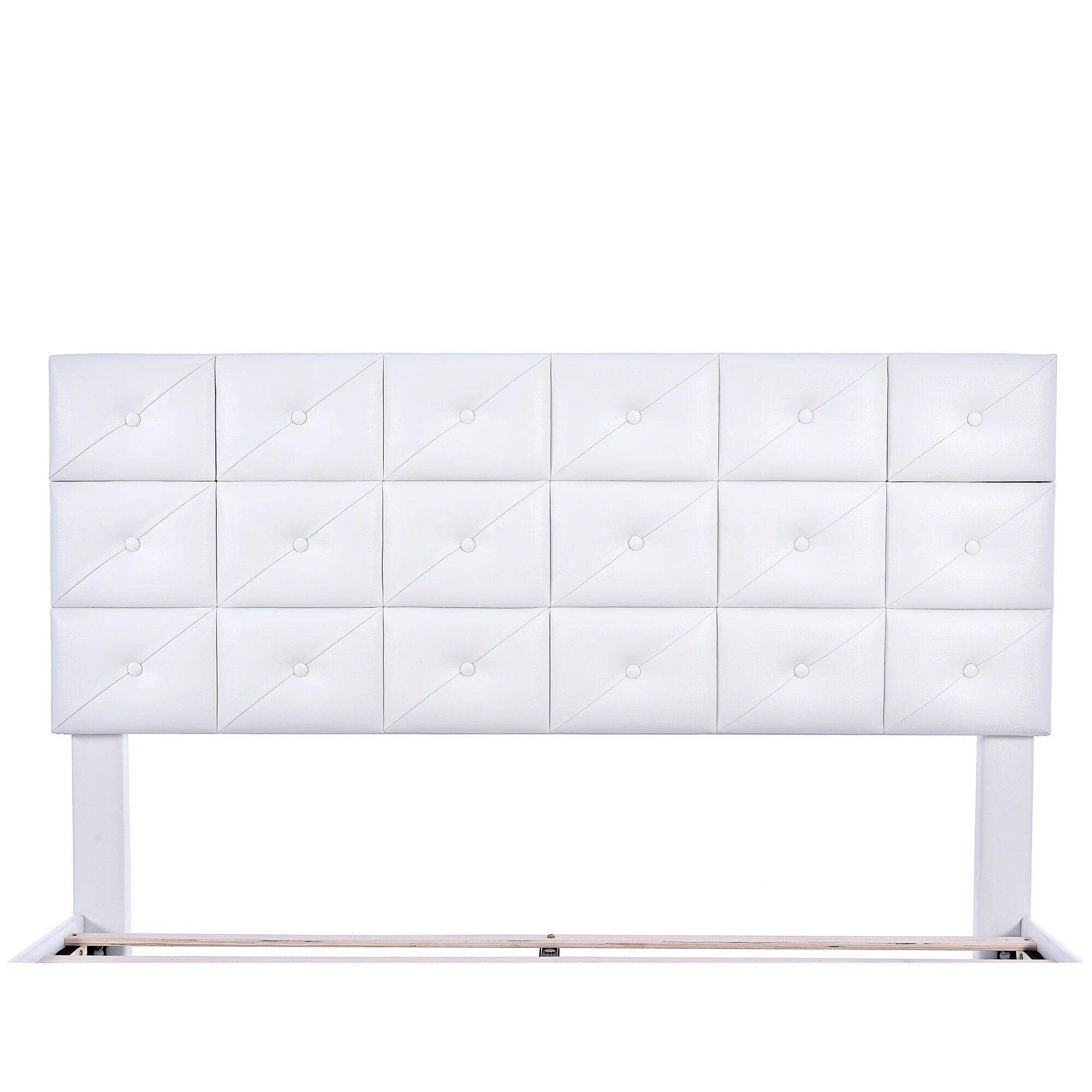 Modern Queen-Sized Upholstered PU Platform Bed with Wireless Charging and Storage Beds Furniture Color : Black|White|Gray|Beige Modern Queen-Sized Upholstered PU Platform Bed with Wireless Charging and Storage Beds Furniture Color : Black|White|Gray|Beige