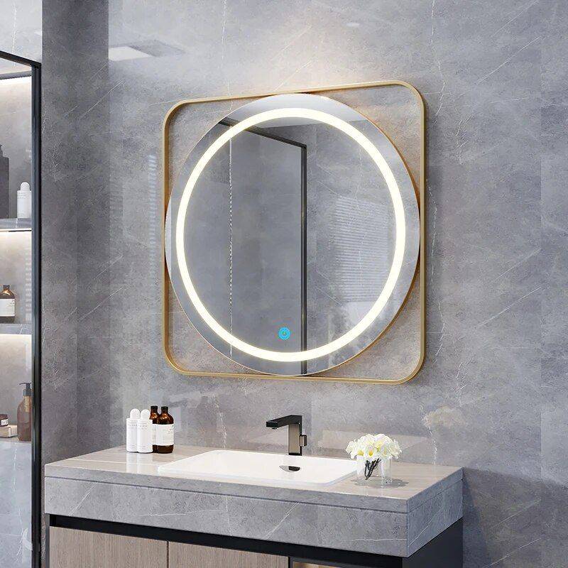Modern Round LED Illuminated Bathroom Mirror – Fogless Touch Control, 8-inch Aluminum Frame Bathroom Mirrors Type : 60cm Gold|60cm Black|50cm Black|50cm Gold|70cm Black|70cm Gold Modern Round LED Illuminated Bathroom Mirror - Fogless Touch Control, 8-inch Aluminum Frame Bathroom Mirrors Type : 60cm Gold|60cm Black|50cm Black|50cm Gold|70cm Black|70cm Gold