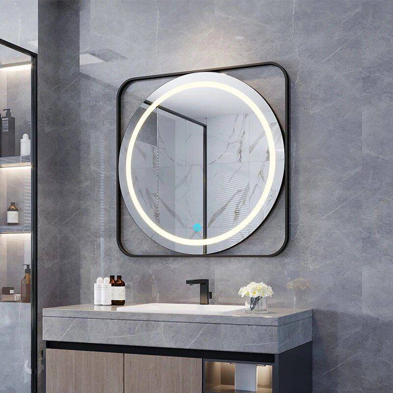 Modern Round LED Illuminated Bathroom Mirror – Fogless Touch Control, 8-inch Aluminum Frame Bathroom Mirrors Type : 60cm Gold|60cm Black|50cm Black|50cm Gold|70cm Black|70cm Gold Modern Round LED Illuminated Bathroom Mirror - Fogless Touch Control, 8-inch Aluminum Frame Bathroom Mirrors Type : 60cm Gold|60cm Black|50cm Black|50cm Gold|70cm Black|70cm Gold