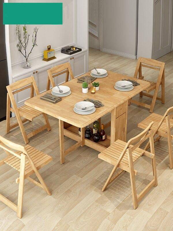 Modern Simplicity Rubber Wood Foldable Dining Set Dining Tables Furniture Modern Simplicity Rubber Wood Foldable Dining Set Dining Tables Furniture
