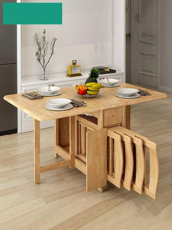 Modern Simplicity Rubber Wood Foldable Dining Set Dining Tables Furniture Modern Simplicity Rubber Wood Foldable Dining Set Dining Tables Furniture