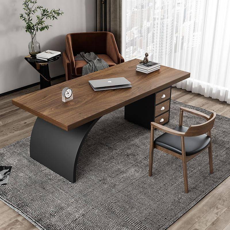 Modern Solid Wood Metal Computer Desk with Storage Furniture Office Furniture Color : Brown/Black (Storage)|Brown/Black (System Unit) Modern Solid Wood Metal Computer Desk with Storage Furniture Office Furniture Color : Brown/Black (Storage)|Brown/Black (System Unit)
