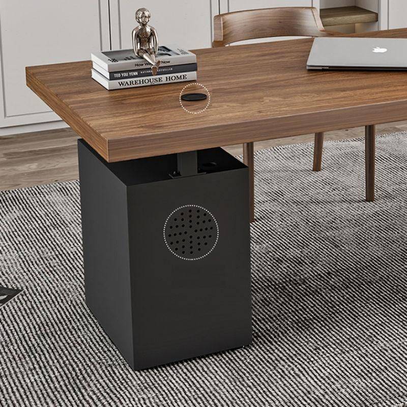 Modern Solid Wood Metal Computer Desk with Storage Furniture Office Furniture Color : Brown/Black (Storage)|Brown/Black (System Unit) Modern Solid Wood Metal Computer Desk with Storage Furniture Office Furniture Color : Brown/Black (Storage)|Brown/Black (System Unit)