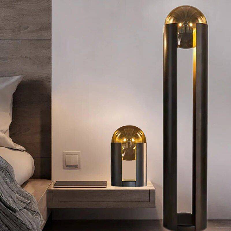 Nordic Modern Personality Glass Led Lamp Floor Lamps Lighting Lampshade Color : Amber D25 H143CM|Clear D25 H143CM|Amber D25 H43CM Nordic Modern Personality Glass Led Lamp Floor Lamps Lighting Lampshade Color : Amber D25 H143CM|Clear D25 H143CM|Amber D25 H43CM