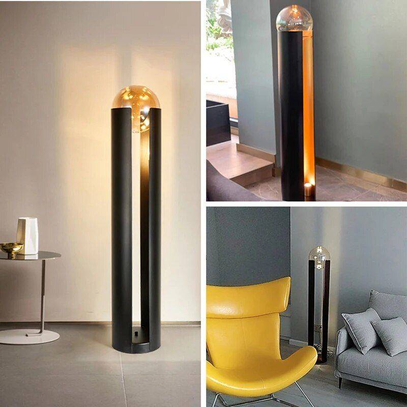 Nordic Modern Personality Glass Led Lamp Floor Lamps Lighting Lampshade Color : Amber D25 H143CM|Clear D25 H143CM|Amber D25 H43CM Nordic Modern Personality Glass Led Lamp Floor Lamps Lighting Lampshade Color : Amber D25 H143CM|Clear D25 H143CM|Amber D25 H43CM