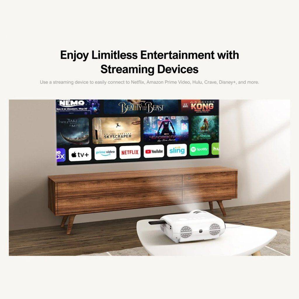 Portable Full HD 1080P Projector with 4K Support and Bluetooth 5.1 Home Electronics Projectors Portable Full HD 1080P Projector with 4K Support and Bluetooth 5.1 Home Electronics Projectors