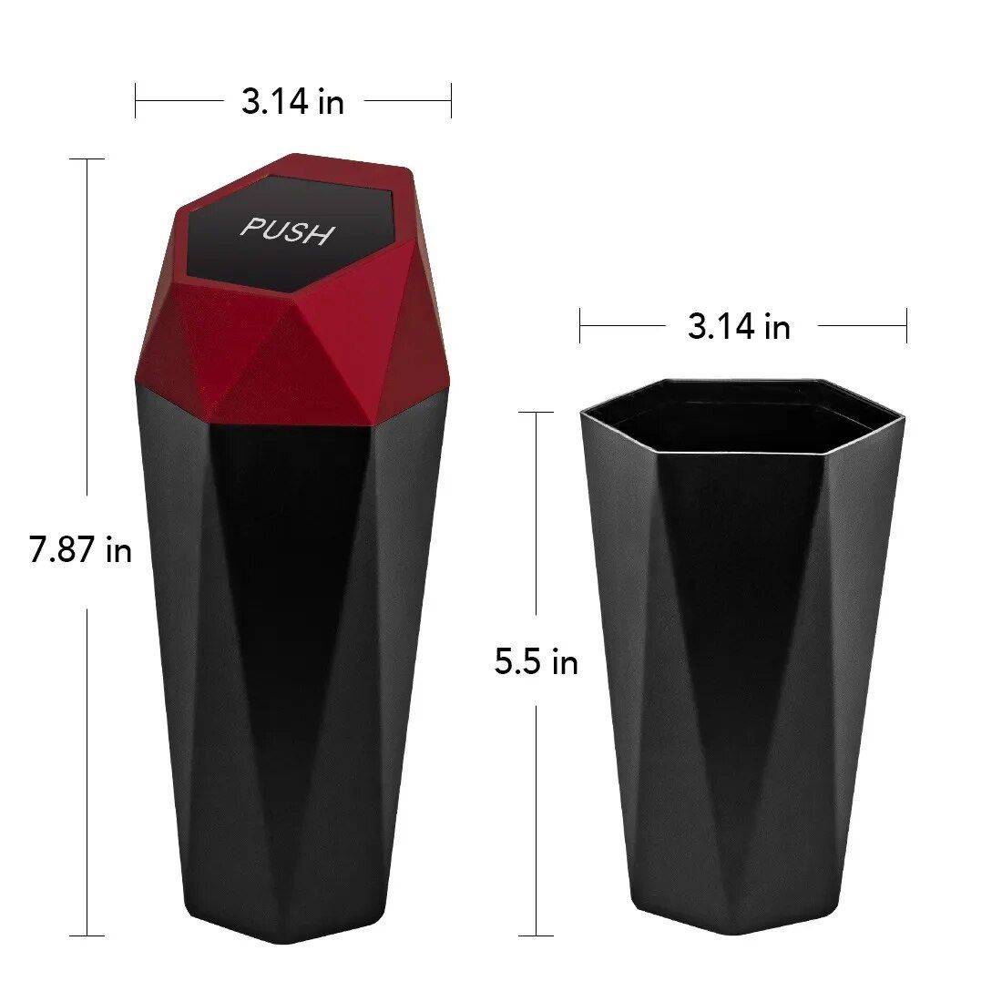 Portable Mini Car Trash Can with Leak-Proof Lid: Elegant, Functional & Compact Car Organizers Color : Gold|Silver|Red|Black Portable Mini Car Trash Can with Leak-Proof Lid: Elegant, Functional & Compact Car Organizers Color : Gold|Silver|Red|Black