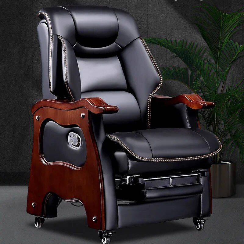 Premium Leather Swivel Executive Office Chair Ergonomic, Rotatable, with Armrests Furniture Office Furniture Color : Black|Brown Premium Leather Swivel Executive Office Chair Ergonomic, Rotatable, with Armrests Furniture Office Furniture Color : Black|Brown