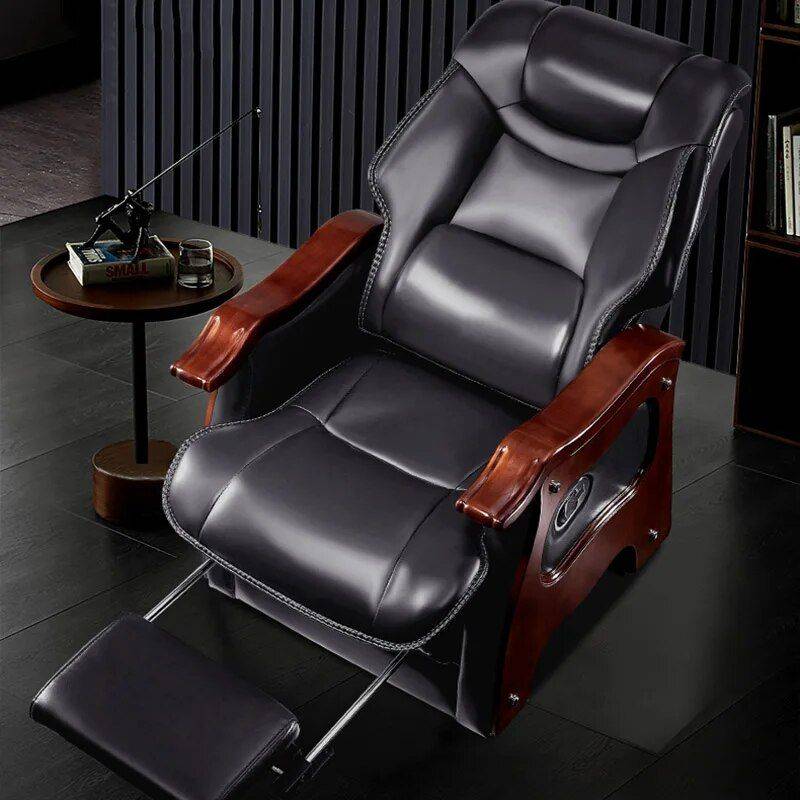 Premium Leather Swivel Executive Office Chair Ergonomic, Rotatable, with Armrests Furniture Office Furniture Color : Black|Brown Premium Leather Swivel Executive Office Chair Ergonomic, Rotatable, with Armrests Furniture Office Furniture Color : Black|Brown
