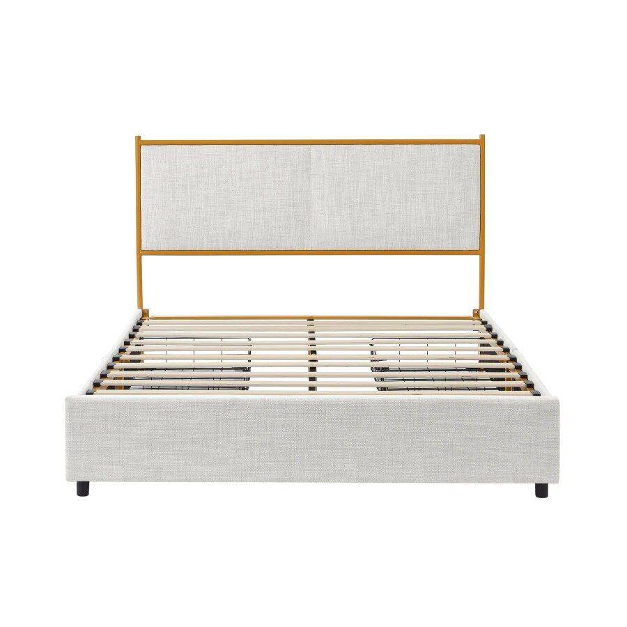 Queen Size Bed with Steamed Bread Backrest and Storage Drawers Beds Furniture Color : Light Gray Queen Size Bed with Steamed Bread Backrest and Storage Drawers Beds Furniture Color : Light Gray