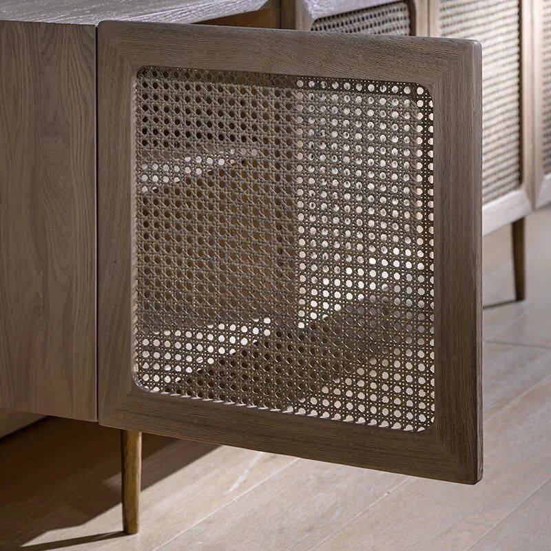 Scandinavian Modern Rattan TV Cabinet – Solid Wood, Multifunctional Living Room Furniture Furniture Storage Color : Rattan Scandinavian Modern Rattan TV Cabinet - Solid Wood, Multifunctional Living Room Furniture Furniture Storage Color : Rattan