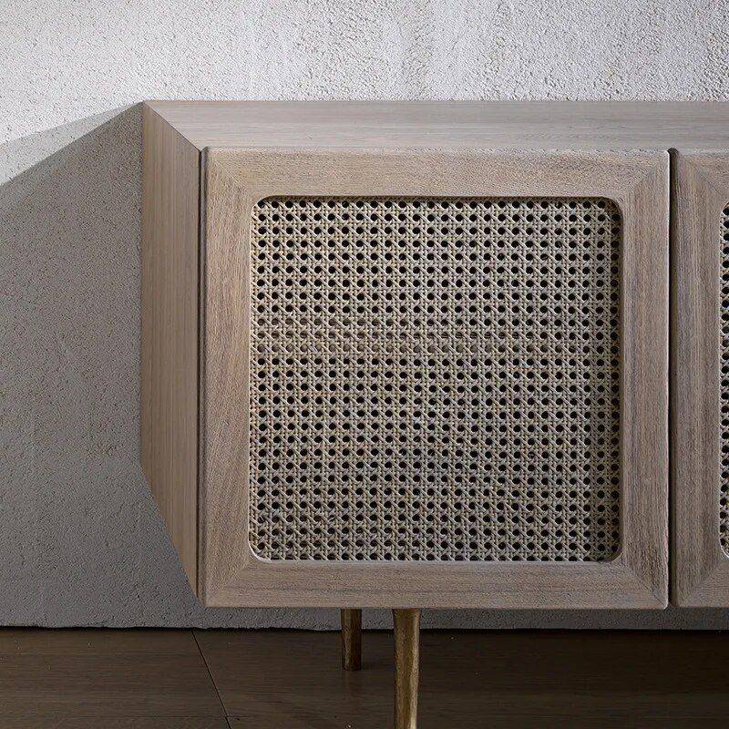Scandinavian Modern Rattan TV Cabinet – Solid Wood, Multifunctional Living Room Furniture Furniture Storage Color : Rattan Scandinavian Modern Rattan TV Cabinet - Solid Wood, Multifunctional Living Room Furniture Furniture Storage Color : Rattan