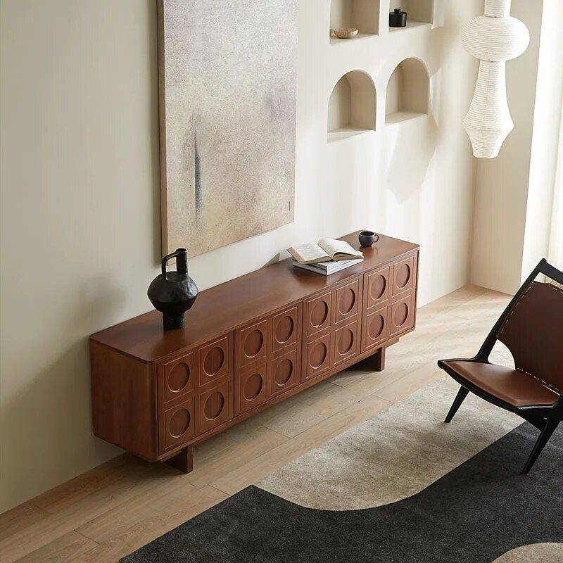 Scandinavian-Style Retro Wooden TV Stand Furniture Stands & Console Tables Color : 2m Brown|2m Black Scandinavian-Style Retro Wooden TV Stand Furniture Stands & Console Tables Color : 2m Brown|2m Black