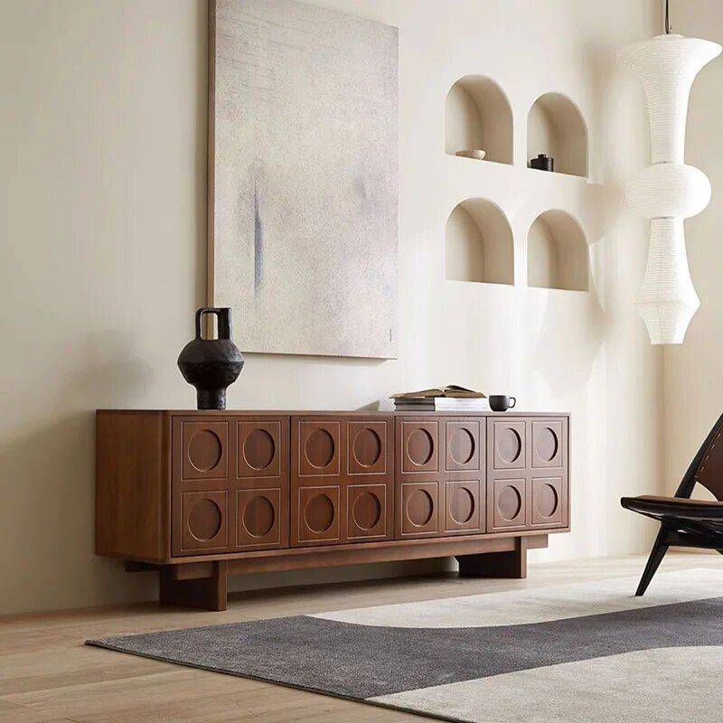 Scandinavian-Style Retro Wooden TV Stand Furniture Stands & Console Tables Color : 2m Brown|2m Black Scandinavian-Style Retro Wooden TV Stand Furniture Stands & Console Tables Color : 2m Brown|2m Black