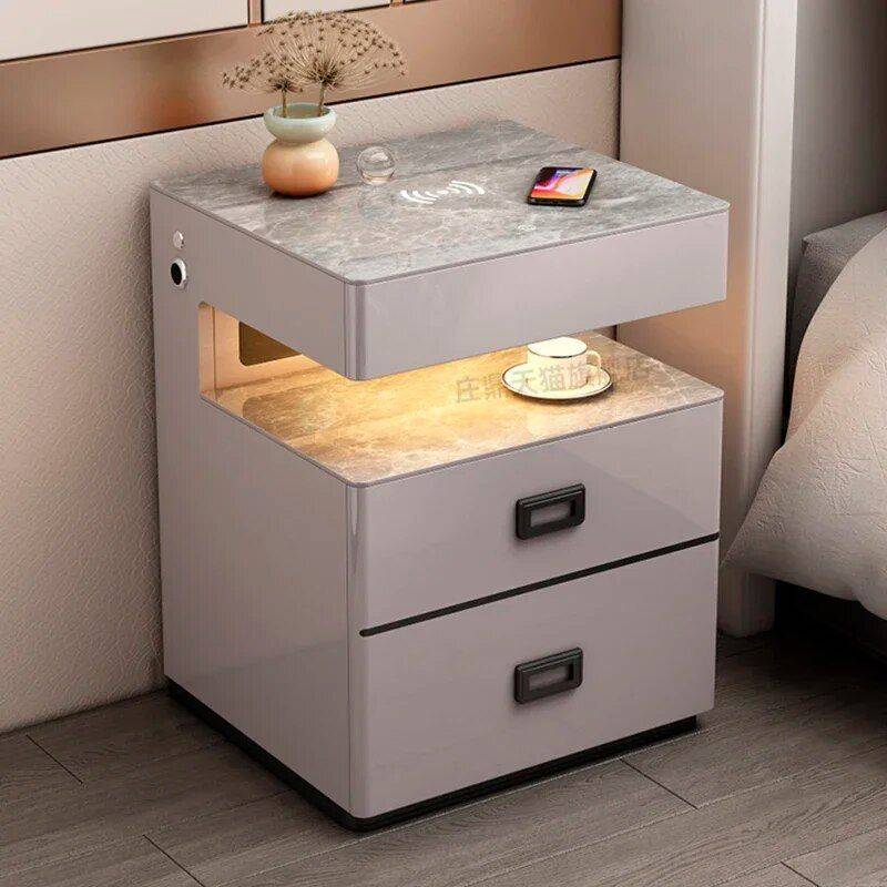 Smart Gamer Bedroom Cabinets Side Table Bedside Tables Furniture Color/Type : White/1|Light Gray/1|Dark Gray/1|White/2|Light Gray/2|Dark Gray/2 Smart Gamer Bedroom Cabinets Side Table Bedside Tables Furniture Color/Type : White/1|Light Gray/1|Dark Gray/1|White/2|Light Gray/2|Dark Gray/2