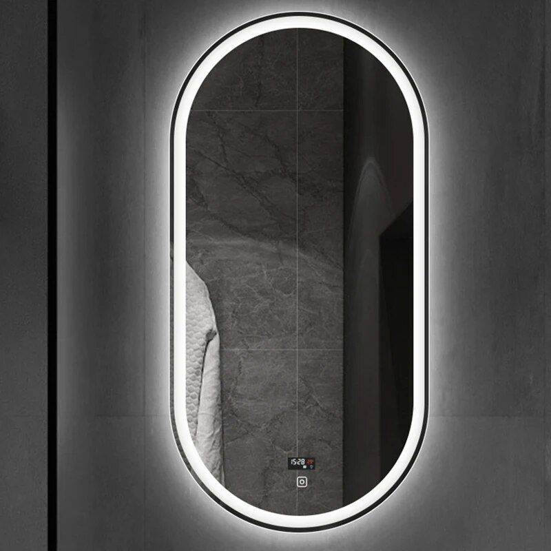 Smart Oval LED Illuminated Bathroom Mirror with Voice Control and Body Sensor Bathroom Mirrors Color : 70×135 (Monochrome)|70×135 (3 Colors)|70×135 (3 Colors+Display)|70×135 (3 Colors+Display+Body Sensor)|80×150 (Monochrome)|80×150 (3 Colors) Smart Oval LED Illuminated Bathroom Mirror with Voice Control and Body Sensor Bathroom Mirrors Color : 70x135 (Monochrome)|70x135 (3 Colors)|70x135 (3 Colors+Display)|70x135 (3 Colors+Display+Body Sensor)|80x150 (Monochrome)|80x150 (3 Colors)