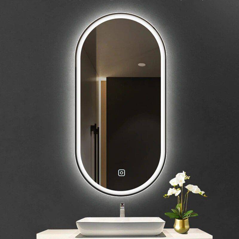 Smart Oval LED Illuminated Bathroom Mirror with Voice Control and Body Sensor Bathroom Mirrors Color : 70×135 (Monochrome)|70×135 (3 Colors)|70×135 (3 Colors+Display)|70×135 (3 Colors+Display+Body Sensor)|80×150 (Monochrome)|80×150 (3 Colors) Smart Oval LED Illuminated Bathroom Mirror with Voice Control and Body Sensor Bathroom Mirrors Color : 70x135 (Monochrome)|70x135 (3 Colors)|70x135 (3 Colors+Display)|70x135 (3 Colors+Display+Body Sensor)|80x150 (Monochrome)|80x150 (3 Colors)
