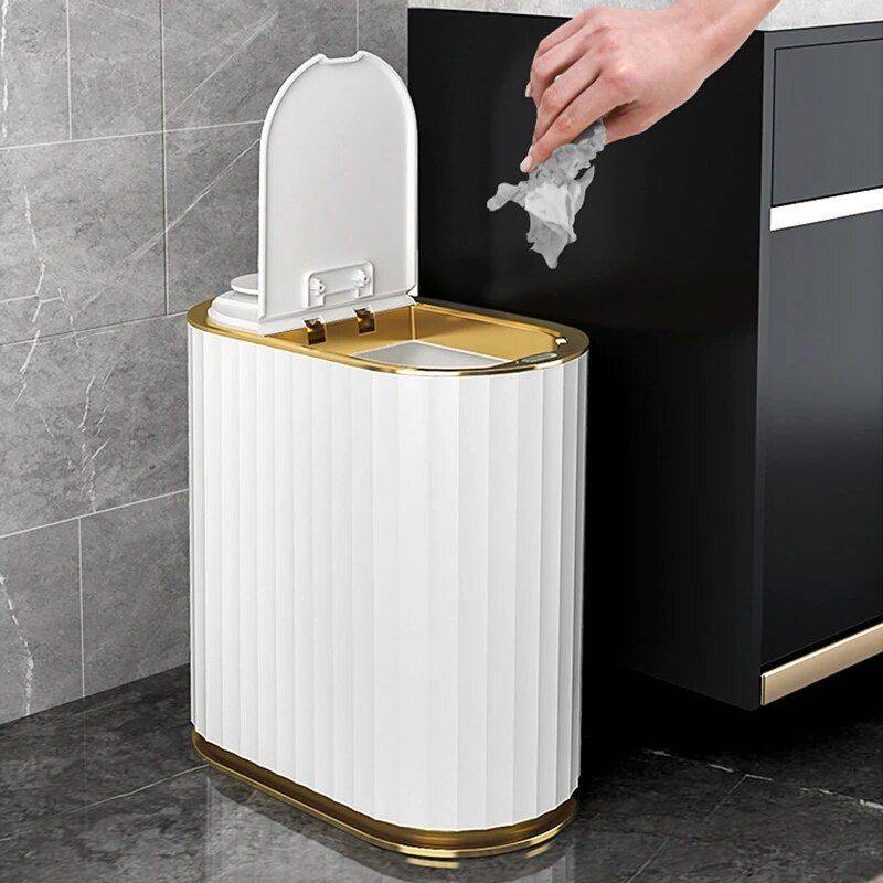 Smart Touchless Sensor Trash Can – Eco-Friendly Electric Garbage Bin Home Electronics Smart Home Color : White Smart Touchless Sensor Trash Can - Eco-Friendly Electric Garbage Bin Home Electronics Smart Home Color : White