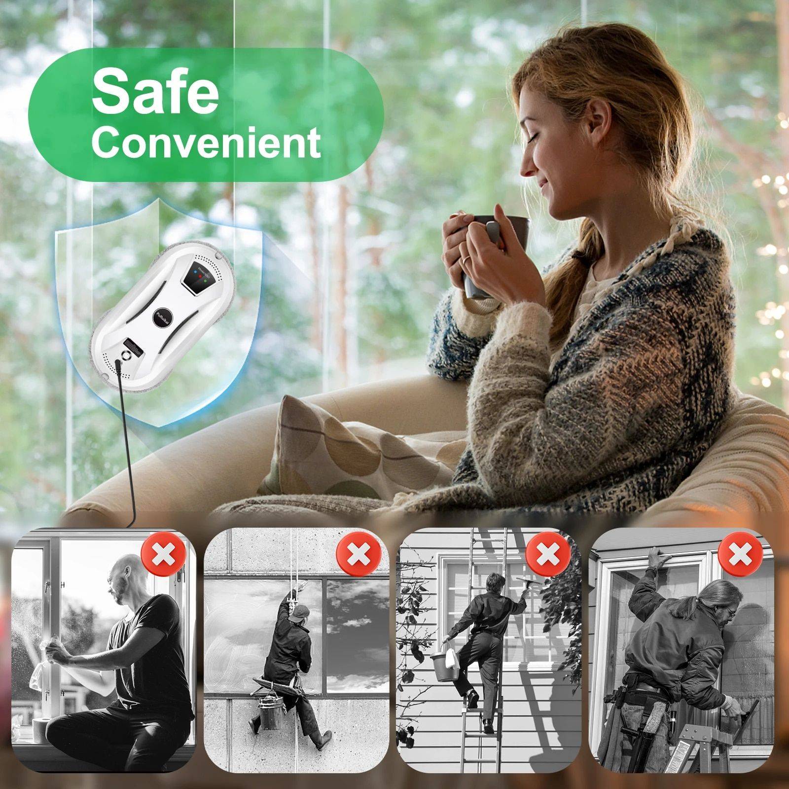 Smart Window Glass Cleaning Robot Advanced Technologies Robots Color : White Smart Window Glass Cleaning Robot Advanced Technologies Robots Color : White