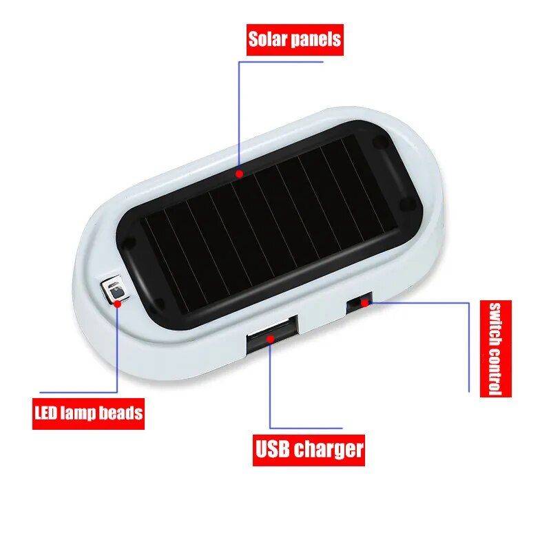 Solar-Powered Car LED Dummy Security Light Car Safety Emitting Color : 1|2|3|4 Solar-Powered Car LED Dummy Security Light Car Safety Emitting Color : 1|2|3|4