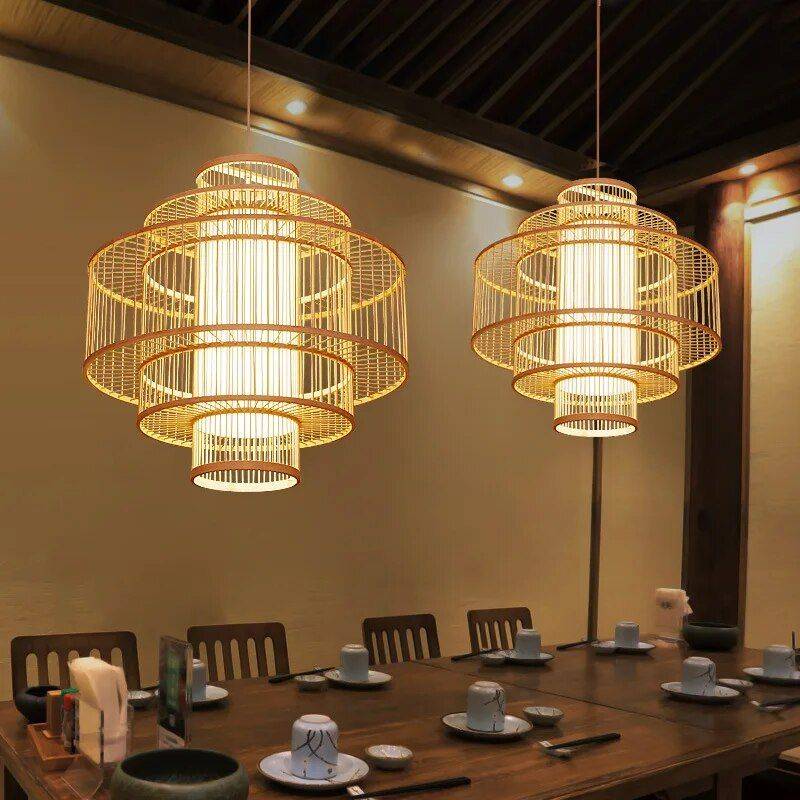 Southeast Asian-Inspired Bamboo and Rattan Pendant Chandelier Ceiling Lights Lighting Color : Gold|Black Southeast Asian-Inspired Bamboo and Rattan Pendant Chandelier Ceiling Lights Lighting Color : Gold|Black