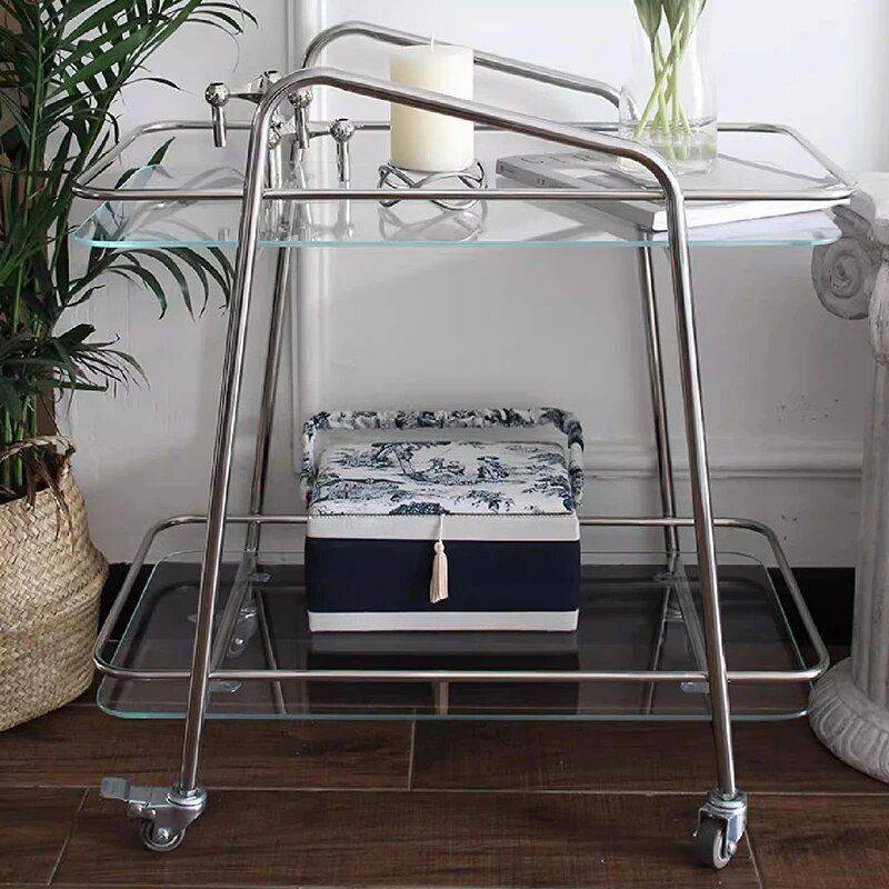 Stainless Steel Kitchen Storage Trolley with Wheels Furniture Storage Color : 65x38x69cm Stainless Steel Kitchen Storage Trolley with Wheels Furniture Storage Color : 65x38x69cm