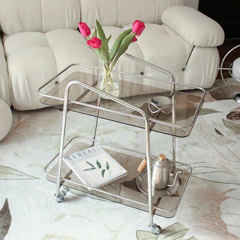 Stainless Steel Kitchen Storage Trolley with Wheels Furniture Storage Color : 65x38x69cm Stainless Steel Kitchen Storage Trolley with Wheels Furniture Storage Color : 65x38x69cm