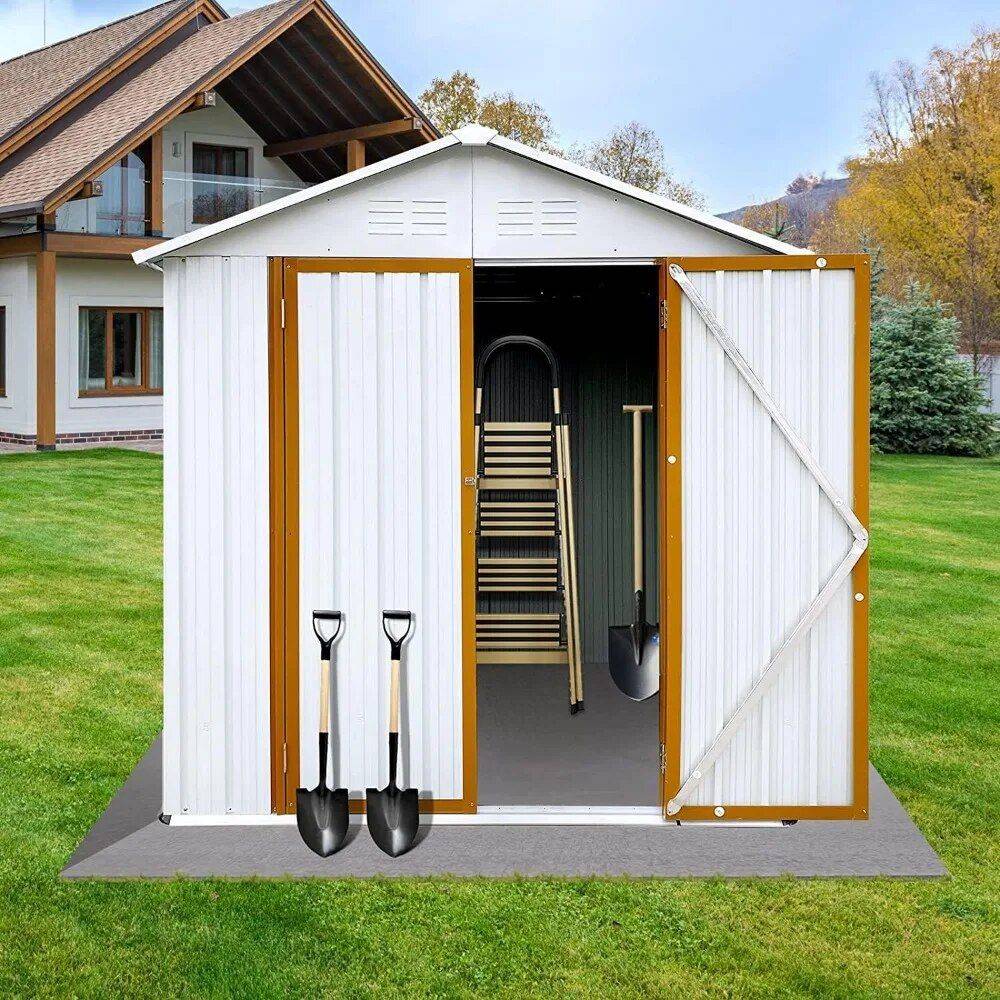 Sturdy 6×4 FT Metal Outdoor Storage Shed for Garden, Bike, and Tools Patio, Lawn & Garden Storage Sheds Sturdy 6x4 FT Metal Outdoor Storage Shed for Garden, Bike, and Tools Patio, Lawn & Garden Storage Sheds