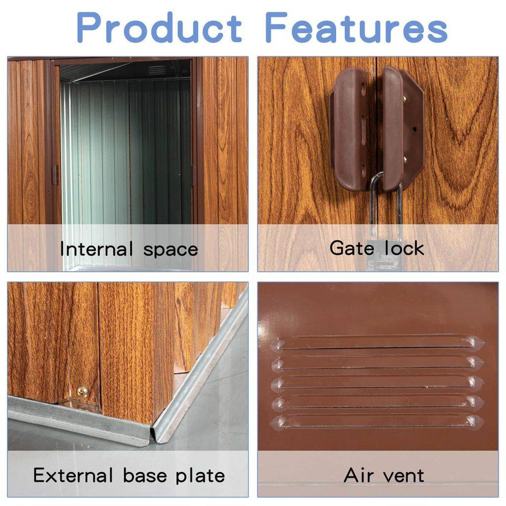 Sturdy 6×6 Outdoor Metal Storage Shed with Durable Metal Base Patio, Lawn & Garden Storage Sheds Sturdy 6x6 Outdoor Metal Storage Shed with Durable Metal Base Patio, Lawn & Garden Storage Sheds