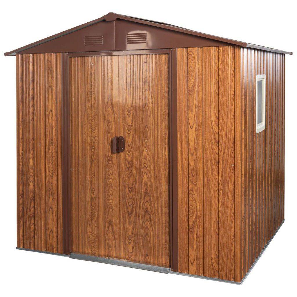 Sturdy 6×6 Outdoor Metal Storage Shed with Durable Metal Base Patio, Lawn & Garden Storage Sheds Sturdy 6x6 Outdoor Metal Storage Shed with Durable Metal Base Patio, Lawn & Garden Storage Sheds