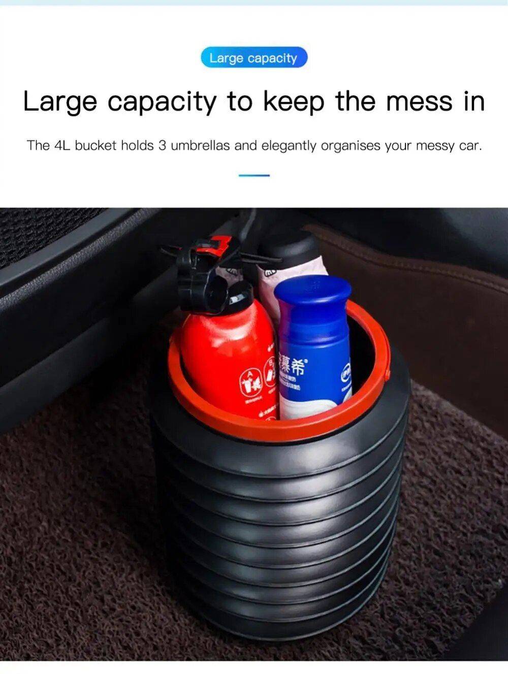 Telescopic Multi-Use Portable Bucket for Car and Outdoors Car Organizers Color : Black Telescopic Multi-Use Portable Bucket for Car and Outdoors Car Organizers Color : Black