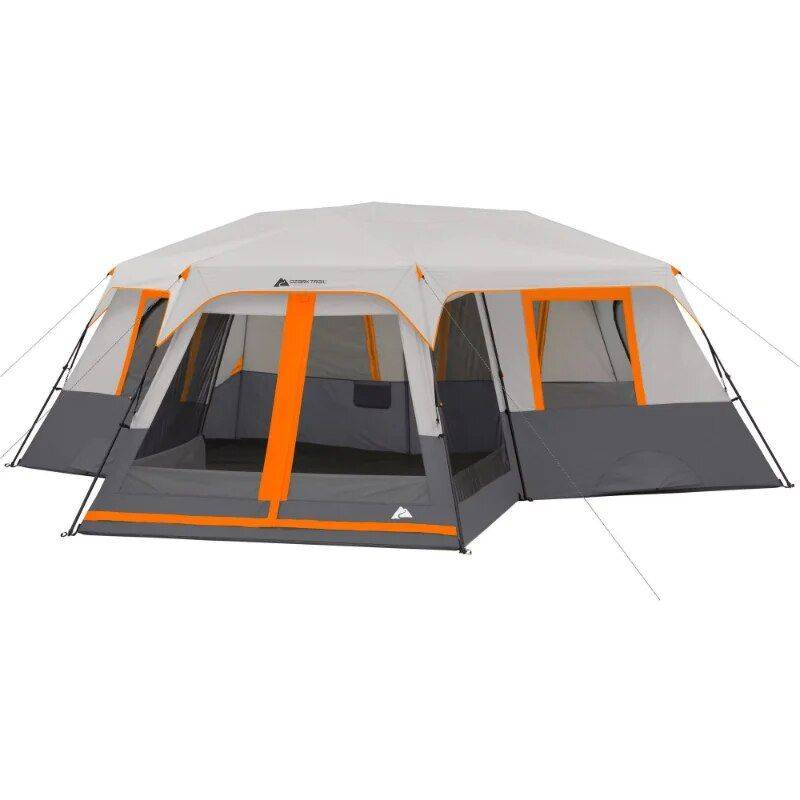 Ultimate Family Camping: 12-Person 3-Room Instant Cabin Tent with Screen Room Patio, Lawn & Garden Tents & Hardtops Color: Gray Ultimate Family Camping: 12-Person 3-Room Instant Cabin Tent with Screen Room Patio, Lawn & Garden Tents & Hardtops Color: Gray